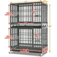 thumbnail image 2 of Homey Pet 37 Inch Heavy Duty Dog Crate Indestructible, Collapsible Dog Cage with Lockable Wheels, Removable Tray, High Anxiety Dog Kennel Indoor, Two Tiers Stackable Dog Crates for Medium Dogs, 2 of 11