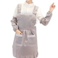 thumbnail image 2 of Women Pockets Waterproof Double Layer Anti\-oil Aprons Kitchen Outsides BBQ Cooking Thick Cloth Sleeves No.11, 2 of 7
