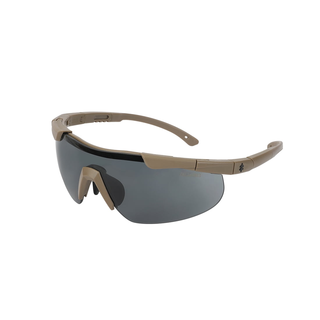 Swiss Tech Augen Shooting Glasses, Anti-Fog, Scratch-Resistant, Low-Profile, UV400, 2 Lenses, FDE Colorway