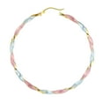 thumbnail image 3 of Wellingsale Ladies 14k Tri 3 Color Gold Polished Satin 3mm Twist Hoop Earrings (55mm Diameter), 3 of 7