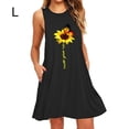 thumbnail image 1 of Vestido corto sin mangas chaleco midi vestido mujer estampado verano trajes, negro, l kenally AP002125-27, 1 of 5