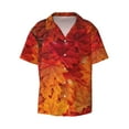 thumbnail image 3 of Goofa Autumn Leaf Printed Men's Casual Short-sleeved Shirt,Lightweight Breathable Button-down,Summer Casual men's top,Versatile Fashion shirt-XX-Large, 3 of 7