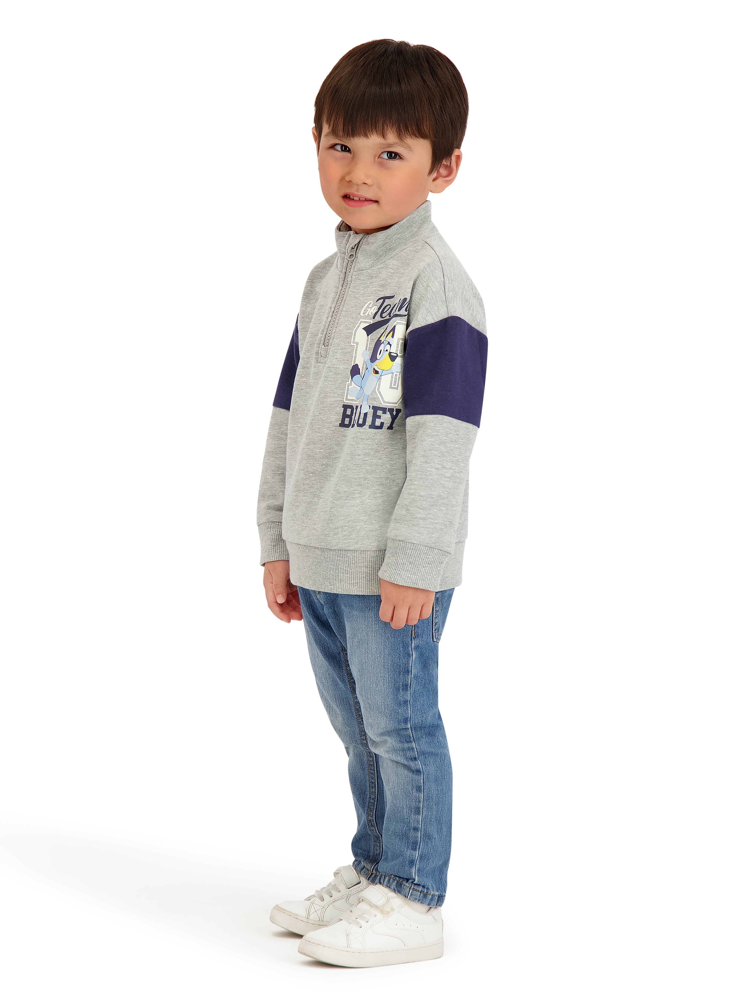 Bluey Toddler Boys Quarter Zip Top, Sizes 12 Months - 5T