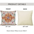 thumbnail image 2 of 2PCS Boho Throw Pillow Covers Carpet Pattern Boho Style Ethnic Design Decorative Cotton Linen Throw Waist Pillow Case Cushion Cover Yellow Orange Pillowcase 18x18 in, 2 of 6