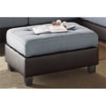 thumbnail image 5 of Poundex 3 Piece Fabric Sectional Sofa Set with Ottoman in Gray Color, 5 of 6