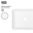 thumbnail image 4 of VIGO Matte Stone Marigold Composite Rectangular Vessel Bathroom Sink in White with Faucet and Pop-Up Drain in Matte Black, 4 of 12