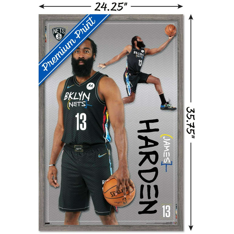 James Harden Brooklyn Nets Basquiat Jersey Size 44 NBA Basketball Black