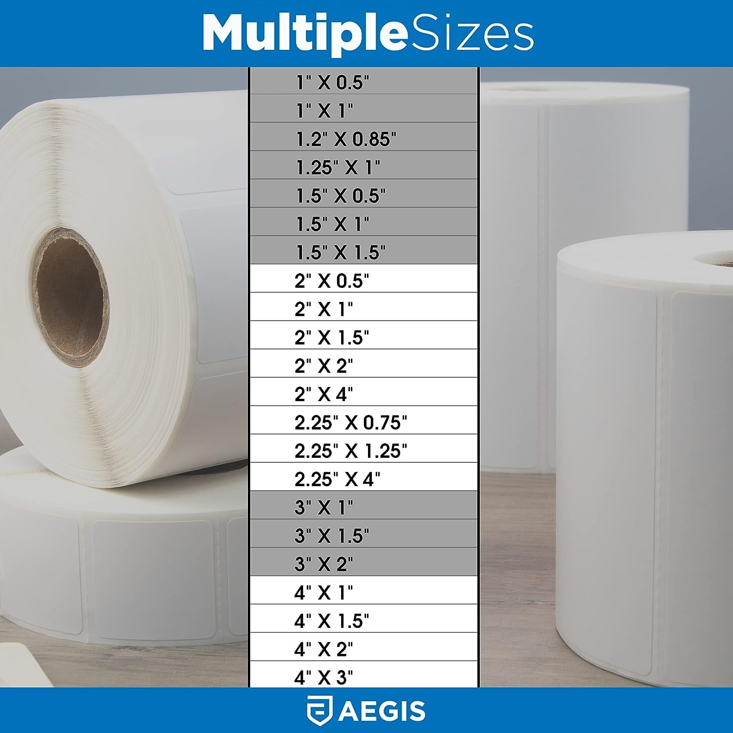 Aegis Adhesives - 1.2” X 0.85” Direct Thermal Multipurpose Labels for Return Address, QR Barcodes, Perforated & Compatible with Zebra Desktop Printers (12 Rolls, 1500/Roll)