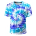 thumbnail image 5 of Men Small Shirts Mens Large Tall Shirts Mens Summer Hawaii Beach Casual Sports Tie Dye Lettering Crewneck T Shirt Top Men Shirt Pack Shirts Men, 5 of 5
