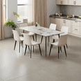 thumbnail image 6 of 63" Rectangular Modern Dining Table with Sintered Stone Top & Metal Legs, 6 of 7