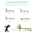 thumbnail image 6 of Best Choice Products Patio Chaise Lounge Chair, Outdoor Portable Adjustable Pool Recliner w/ Pillow - Lime Green, 6 of 10