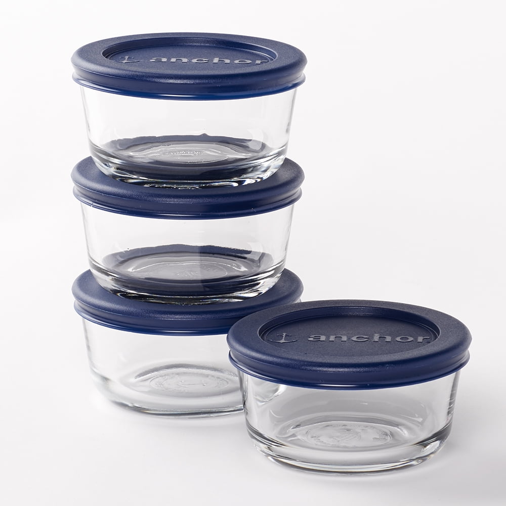 Anchor Hocking 8 Piece 1 Cup Round Glass Food Storage Value Pack