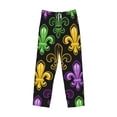thumbnail image 4 of Goofa Mardi Gras1 Printed Soft Pajama Pants for Men, Wide Leg Comfy Casual Lounge Yoga Pants-Small, 4 of 9