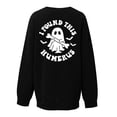 thumbnail image 5 of VBARHMQRT Chandails à Capuche pour Femmes Imprimé Lettre Col Rond Chandail Sans Capuche Chandail en Molleton Automne Manches Longues Chandails en Molleton Haut Blouse, 5 of 5