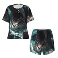 thumbnail image 4 of Lsque Wave Ocean Animal Shark Women's Short-Sleeved Pajama Set - 2 Piece Soft and Lightweight Sleepwear Set-3X-Large, 4 of 9