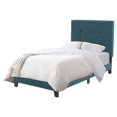 thumbnail image 1 of CorLiving Ellery Fabric Upholstered Adult Twin Bed Frame with Slats and Tufted Headboard - No Box Spring Required, 1 of 9