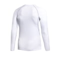 thumbnail image 3 of Men's Long Sleeve Athletic Workout Shirt Base-Layer Quick Dry Workout T Shirts Football Running Tops White Size XL, 3 of 3
