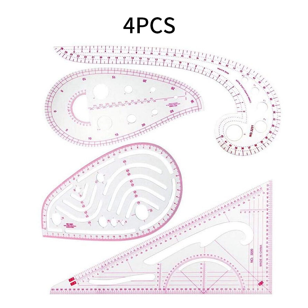 4pcs plastic diy sewing ruler french curve measuring template tailor drawing painting craft tool walmart com