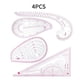 thumbnail image 2 of Regla de costura de plástico DIY plantilla de medición de curva francesa herramienta de artesanía de pintura de dibujo a medida 4 piezas Scienceny  HA7961-00B, 2 of 6