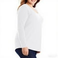thumbnail image 3 of Horkkom Plus Size Tops for Women Casual V Neck Long Sleeve Shirts Fall Solid Color Blouse XL, 3 of 6