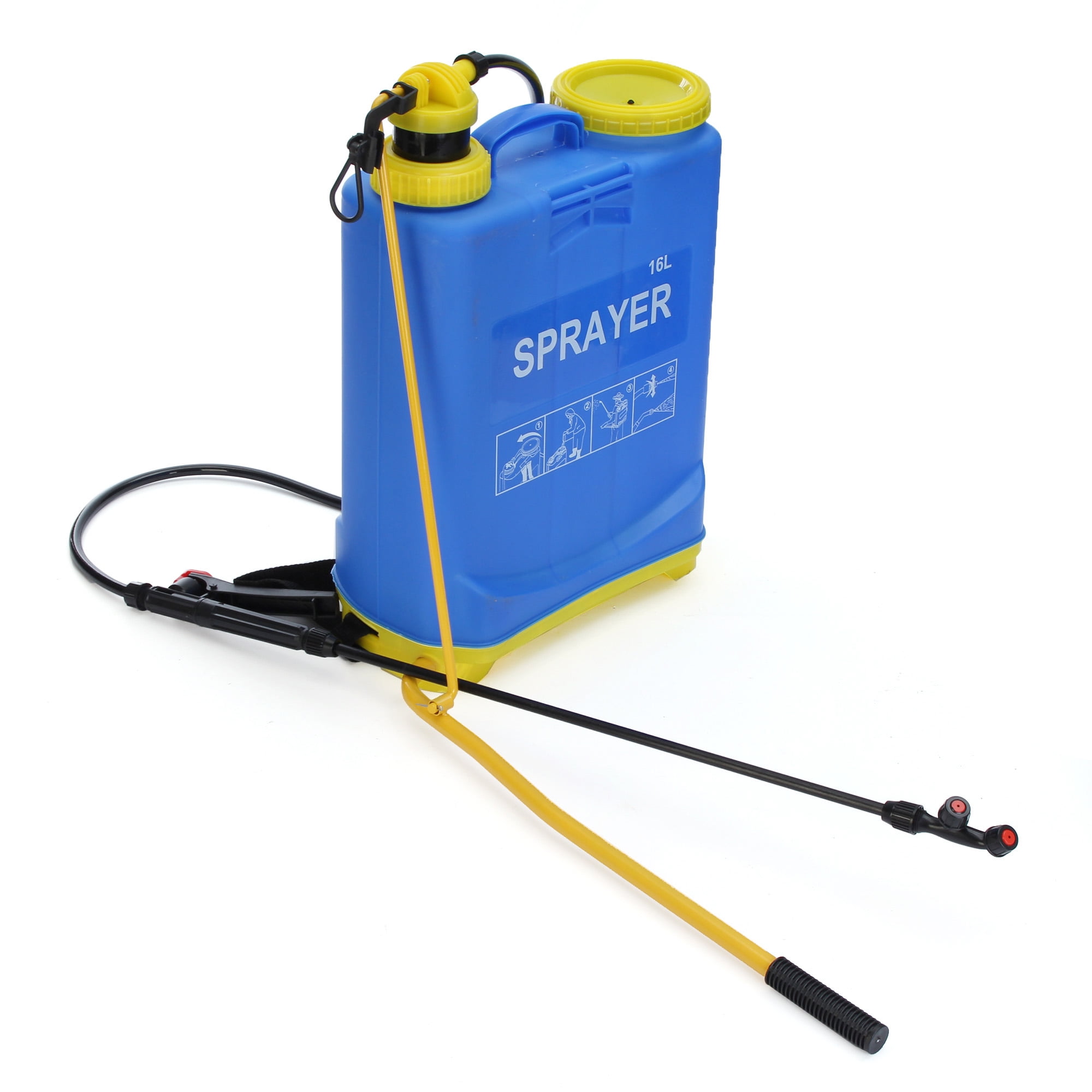 16L Knapsack Pressure Spot Sprayer Weed killer Chemical Backpack Garden Portable by