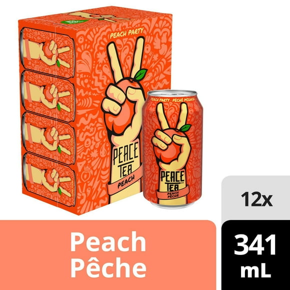 Cannettes de Peace Tea  Pêché Mignon  , 341 mL, Paquet de 12 12 x 341 mL