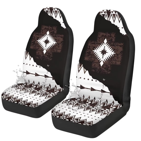 Uorisanigo Ethnic Style Car Front Seat Covers Waterproof Car Seat Covers Front Seats Only Stretch Polyester Fabric Cover Easy to Install Universal Fit for Most Vehicle