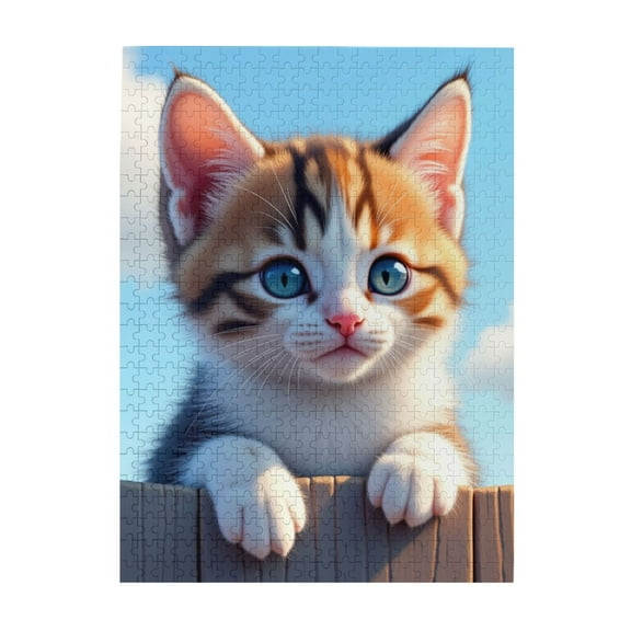 500 Piece Jigsaw Puzzle For Adults Adorable Kitten On Fence Challenging And Fun Brain Teaser Relaxing Activity Unique Artwork Great Gift Idea Jigsaw Puzzles For Adults 500 Pieces