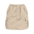 thumbnail image 4 of Tennis Skirts for Women Summer High Waist Utility Skirt For Everyday Use Casual Slim Fit A Line Midi with Pockets Beige L, 4 of 5