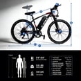 thumbnail image 6 of 25MPH Electric Bicycles for Adults,500W Peak 1000W,40 Miles,12Ah Removable Battery,26"Mountain E Bike,UL2849, 6 of 9