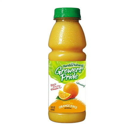 12 PACKS : Floridas Natural Growers Pride Orange Juice, 14 Fluid (Best Natural Orange Juice)
