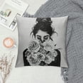 thumbnail image 2 of ONETECH Couch Bed Decorative Pillow Covers Black White Throw Pillow Covers Fashion Girls Bling Perfume Eyelashes High Heels Sayings Gray Flowers Cute Accent Pillow Covers (Black White), 2 of 5