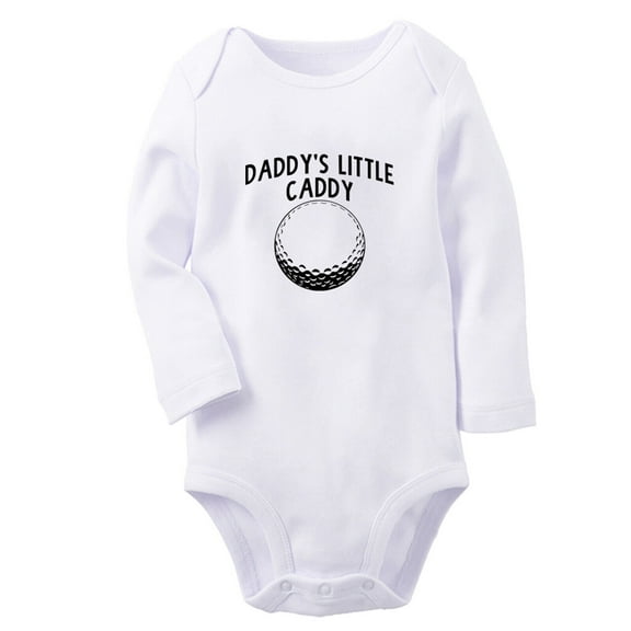 Daddy's Little Caddy Funny Rompers, Newborn Baby Unisex Bodysuits, Infant Jumpsuits, Toddler 0-12 Months Kids Long Sleeves Oufits (White, 6-12 Months)