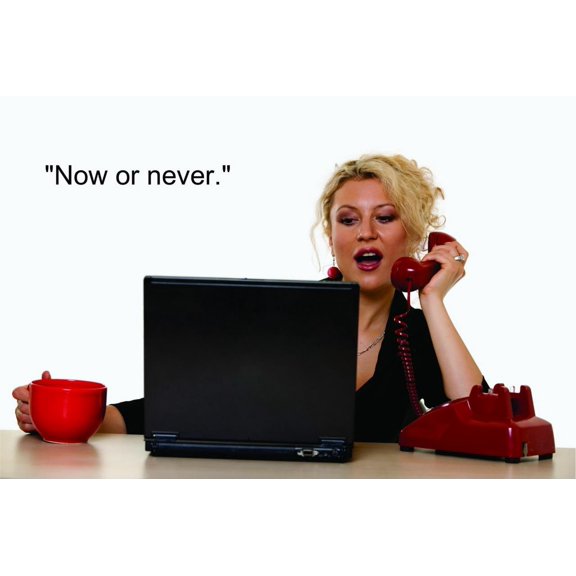 Custom Decals Now Or Never. Wall Art Size: 6 X 20 Inches Color: Black