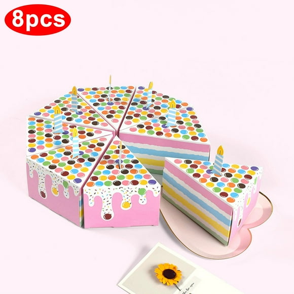 Amzcrzy Candy Boxs Triangles Cake Shape Birthday Party Creatives Gift Box Multicolor Lovely Dessert Candy Table Candy Box Birthday Decorations Home Decor Camping Essentials Halloween Decor