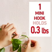 Command Mini Wall Hooks, Clear, Damage Free Decorating, Six Hooks and Eight Command Strips