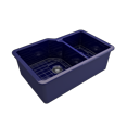 thumbnail image 3 of BOCCHI 1506-010-0120 Dual-Mount Fireclay 33" Double Kitchen Sink Sapphire Blue, 3 of 7