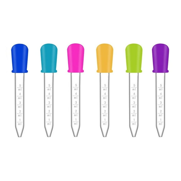HLONK Oral Syringe Precise Child Medicine Dropper Accurate Measurements Children Dropper 6-Pack