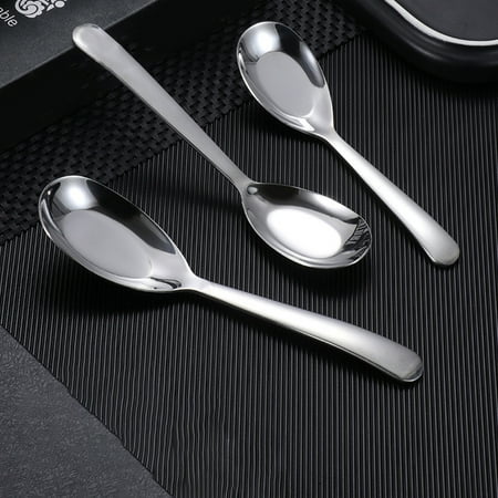 

Ayyufe Spoon; Soup Spoon Eco-friendly Rust-proof Stainless Steel Thickened Ice Cream Spoon Accessories for Home