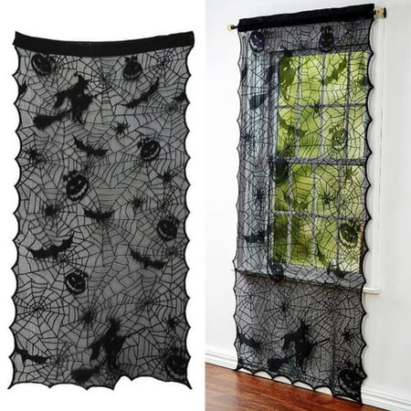 Halloween Decoration 42 X 84 Black Bats Spider Witch Halloween