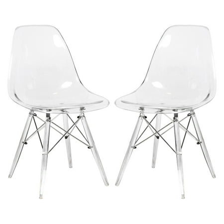 Acrylic Dining Chair - LeisureMod Dover Molded Clear Dining Side Chair with Acrylic Base