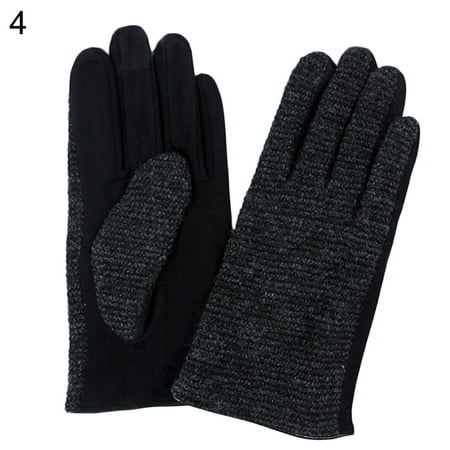 

Cuteam Men Fashion Autumn Winter Plaid Full Finger Gloves Thicken Warm Mittens Gift