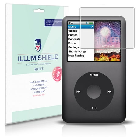 - iLLumiShield Matte Screen Protector w Anti-Glare/Print 3x for Apple iPod Classic