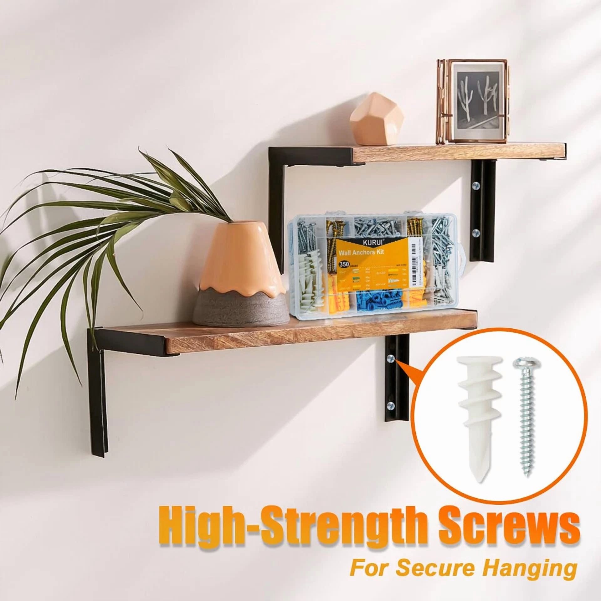 CIRCLE- 350Pcs Plastic Drywall Wall Anchors And Screws Kit,Assortment Colors F/Sheetrock