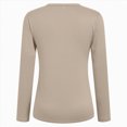 thumbnail image 5 of Towmus Women Long Sleeve Basic Tops Solid Color Fall Shirt Crew Neck Slim Fitted Winter Clothes, Beige, 3XL, 5 of 6