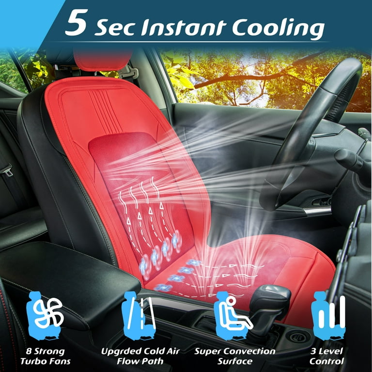 Paffenery Luxury Heated and Cooling Car Seat Cover, Ventilated Cooling Car  Seat Warmer Cushion 12-24V Universal Fit, Sports Black