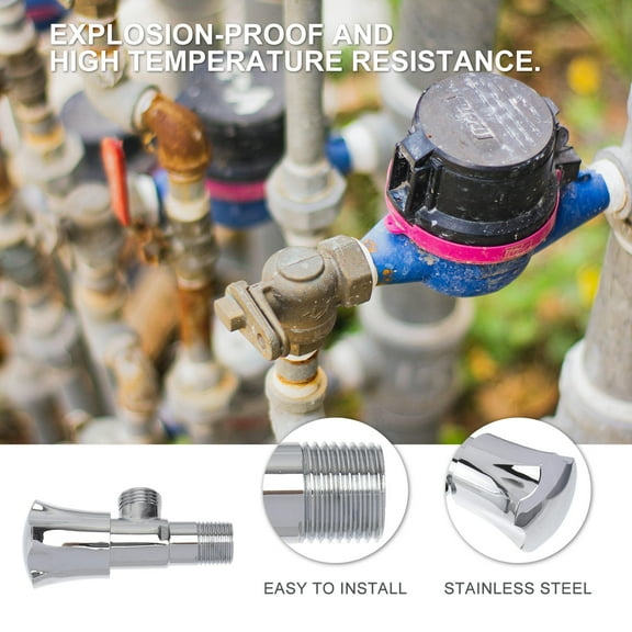 KONTONTY Angle Water Shut Off Valve Copper for Garden Plumbing 1 Set