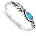 thumbnail image 4 of CHOOSE YOUR COLOR Blue Simulated Opal Wholesale Tear Drop Ring .925 Sterling Silver Band CZ Female Size 10, 4 of 4