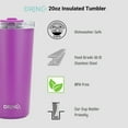 thumbnail image 5 of DRINCO 20 oz Stainless Steel Tumbler With Straw & Spill Poof Flip Lid, Vacuum Insulated Travel Mug, For Hot & Cold Drinks, Deep Purple, 5 of 6