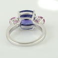 thumbnail image 3 of KIRAN FINE JEWEL Cushion Blue Tanzanite Sapphire Solitaire with Accents Ring 925 Silver Wedding Women Gemstone Statement Jewelry Gift For Her, 3 of 5